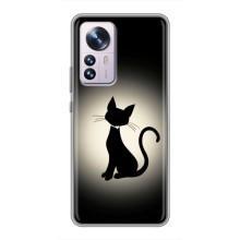 Чехол с принтом для Xiaomi 12 / 12X (AlphaPrint) Модные коты (Силуэт котика)
