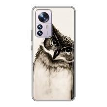 Чехол с птицами на Xiaomi 12 / 12X (VPrint) (Сова)