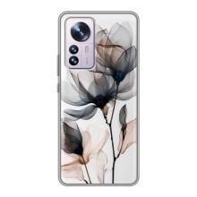 Чохол з квітковим принтом на Сяомі 12 / 12х (Квіти на білому)