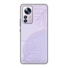 Чехол цветочный дизайн для Xiaomi 12 / 12X – Монстера фиолетовая