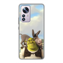 Чехол с мультфильмом Шрек на Xiaomi 12 / 12X – Шрек и осел