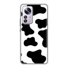 Чехол с принтом коровы на Сяоми 12 / 12х – Черный принт