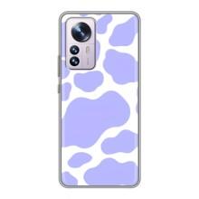 Чехол с принтом коровы на Сяоми 12 / 12х – Фиолетовый принт