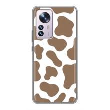 Чехол с принтом коровы на Сяоми 12 / 12х – Коричневый принт