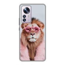 Чохол з принтом стильні тварини для Сяомі 12 / 12х – Лев в окулярах