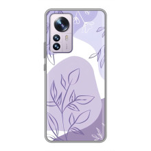 Силиконовый чехол с принтом в цветах на Xiaomi 12 / 12X – Фиолетовый дизайн