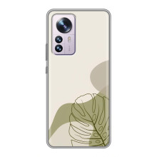 Силиконовый чехол с принтом в цветах на Xiaomi 12 / 12X – Монстера зелёная