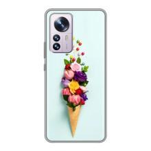 Чехлы с тематикой "ЦВЕТЫ" на Xiaomi 12 / 12X (Цветок-мороженное)