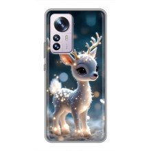 Яскравий чохол для Xiaomi 12 / 12X з Зимові Оленята – Блискуче оленятко