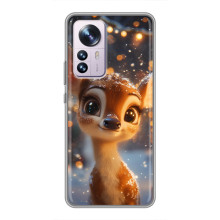 Яскравий чохол для Xiaomi 12 / 12X з Зимові Оленята – Оленятко серед герлянд