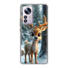 Яскравий чохол для Xiaomi 12 / 12X з Зимові Оленята – Оленятко в лісі