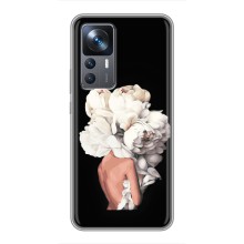 Чехлы (ART) Цветы на Xiaomi 12T Pro (VPrint) (Белые цветы)