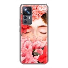 Чехлы (ART) Цветы на Xiaomi 12T Pro (VPrint) (Глаза в цветах)