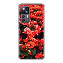 Чехлы с Цветами для Xiaomi 12T Pro (VPrint) (Цветы красные)