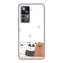 Чехлы с изображением разных животных для Xiaomi 12T Pro (Удивленные медвеженки)