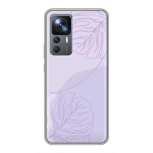 Чехол цветочный дизайн для Xiaomi 12T Pro – Монстера фиолетовая