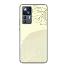 Чехол цветочный дизайн для Xiaomi 12T Pro – Зелёный фон