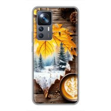 Чехол с уникальным дизайном «Осень с кофе» для Xiaomi 12T Pro – Осенне-зимнее кофе