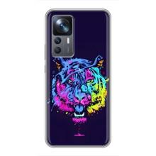 Силиконовый бампер с картинкой животных для Xiaomi 12T Pro (Тигр-Арт)