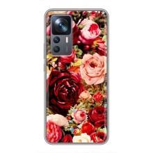 Силиконовый бампер с принтом (цветочки) на Ксяоми 12Т Про (Букет цветов)