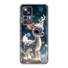 Яркий чехол для Xiaomi 12T Pro с Зимними Оленятами (Блистающий оленёнок)