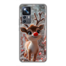 Яркий чехол для Xiaomi 12T Pro с Зимними Оленятами