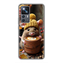 Печатный чехол «Зверята с кофе» для Xiaomi 12T Pro – Медведь с кофе