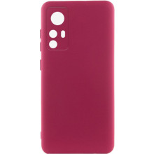 Чехол TPU GETMAN Liquid Silk Full Camera для Xiaomi 12T / 12T Pro – Бордовый