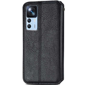 Кожаный чехол-книжка GETMAN Cubic (PU) для Xiaomi 12T / 12T Pro – Черный