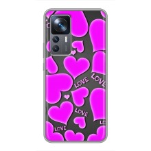 Чехлы для любимой на Сяомі 12Т (VPrint) (Pink hearts)
