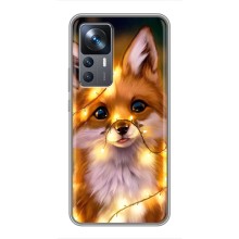 Чехлы с картинкой Лисички для Xiaomi 12T (VPrint) (Лисичка в гирляндах)