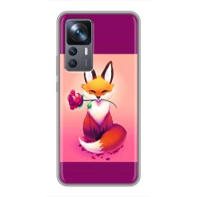 Чехлы с картинкой Лисички для Xiaomi 12T (VPrint) (Лисичка с розочкой)