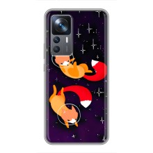 Чехлы с картинкой Лисички для Xiaomi 12T (VPrint) (Лисички космонавты)