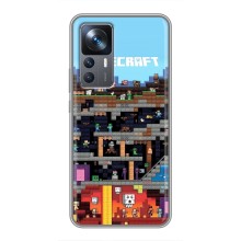 Чехол Майнкрафт на Xiaomi 12T (AlphaPrint) Minecraft (фон Minecraft)