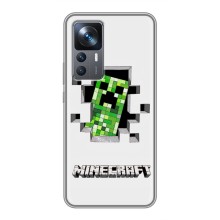 Чехол Майнкрафт на Xiaomi 12T (AlphaPrint) Minecraft (крипер Майнкрафт)