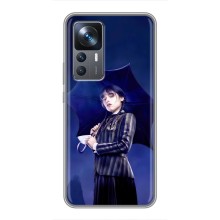 Чехлы Венсдей на Xiaomi 12T Уэнсдей (AlphaPrint) (Уэнздей с зонтом)