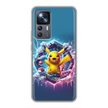 Чехол с Пикачу на Xiaomi 12T (Лого Пикачу)