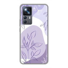 Силиконовый чехол с принтом в цветах на Xiaomi 12T – Фиолетовый дизайн