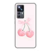 Чехол с розовым рисунком для Xiaomi 12T (Розовые вишни)