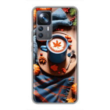 Чехол с уникальным дизайном «Осень с кофе» для Xiaomi 12T – Кофе и тыквы