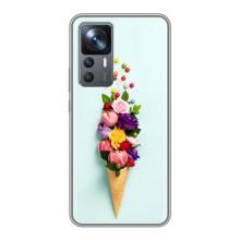 Чехлы с тематикой "ЦВЕТЫ" на Xiaomi 12T (Цветок-мороженное)