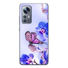 Чохли з квітами для Xiaomi 12 / 12X (VPrint) (Метелик на квітах)