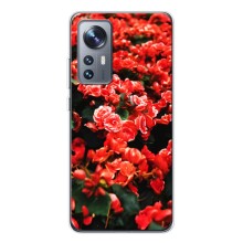 Чохли з квітами для Xiaomi 12 / 12X (VPrint) (Квіти червоні)