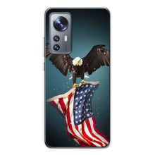 Чехол Флаг USA для Xiaomi 12 / 12X (Орел и флаг)
