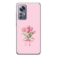 Чехол с розовым рисунком для Xiaomi 12 / 12X (Букет цветов)