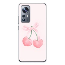 Чехол с розовым рисунком для Xiaomi 12 / 12X (Розовые вишни)