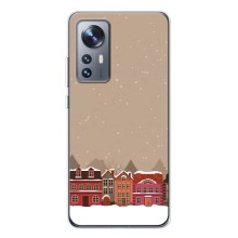 Новогодние, Праздничные Чехлы для Xiaomi 12 / 12X - 2024 год (Зимний город)