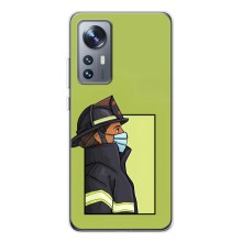 Силиконовый бампер (Работники) на Xiaomi 12 / 12X – Пожарник