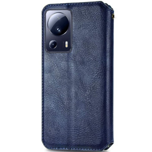 Кожаный чехол-книжка GETMAN Cubic (PU) для Xiaomi 13 Lite – Синий