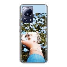 Чехлы с изображением разных животных для Xiaomi 13 Lite (Ежик на руках)